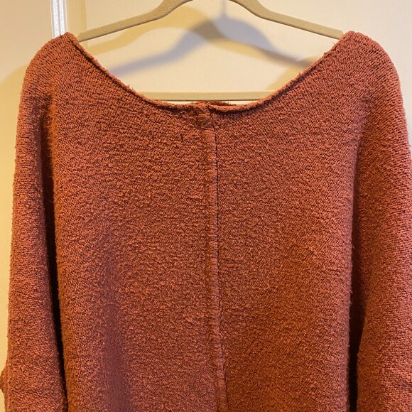 We The Free People Boucle Cotton Thick Dolman Sleeve Oversized Sweater - Picture 2 of 8